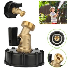 275 330 Gallon IBC Tote Water Tank Adapter 2″ Brass Hose Faucet Valve Connector