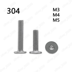 304 Stainless Steel Torx Socket Utrathin Flat Head Hollow Screws M3 M4 M5