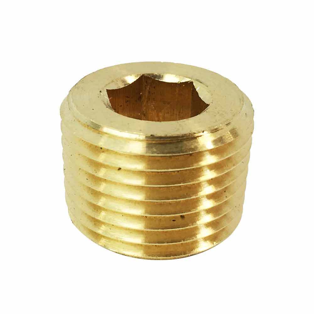 Brass Hex Headless Plug 3/8″ NPT Male – FPP62B