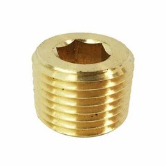 Brass Hex Headless Plug 3/8″ NPT Male – FPP62B