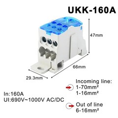 Junction Box 125A-500A DIN Outdoor Power Distribution Cable Connectors UKK80A