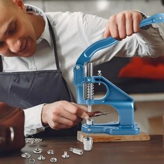 Heavy Duty Hand Press Grommet Machine Kit Eyelet Punch Tool for Banner Curtain