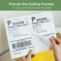 110 Sheets 220 Half Sheet Shipping Labels 8.5 x 5.5 Self Adhesive 200 + 20 EXTRA