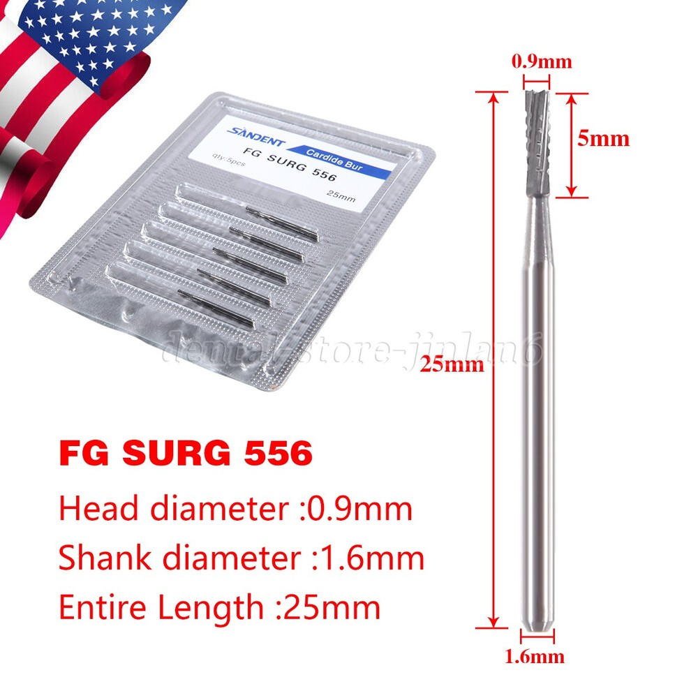 Dental Surgical Burs 2-5 557 330 Long FG SURG FGOS SL Carbide Bur For High Speed