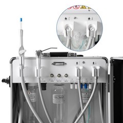 Portable Mobile Dental Delivery Unit Air Compressor Syringe Suction 4 Hole USA