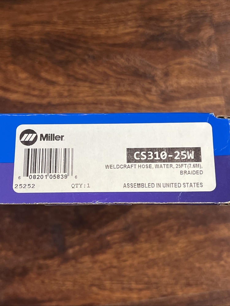 Miller Weldcraft CS310-25W Hose Water 25′ 7.6m Braided