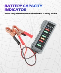 12V Car Battery Tester Automotive Battery Alternator Tester with LED Indicator