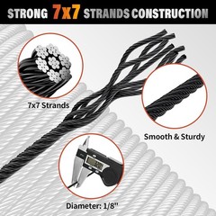 Black Stainless Steel Cable for Railing – 500FT 1/8″ T316 Wire Rope for Deck …