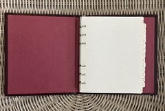 Vintage Red Burgundy leather CR Gibson Address book, made in USA Gold Lettering