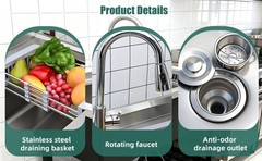 Utility Sink huge DOG washing station 40” Balck Commercial Watersink