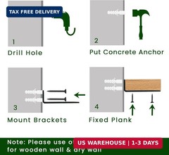 6 Pack Heavy Duty Shelf Brackets 6 inch, Floating Shelf Brackets(1/5″-Thick), L-