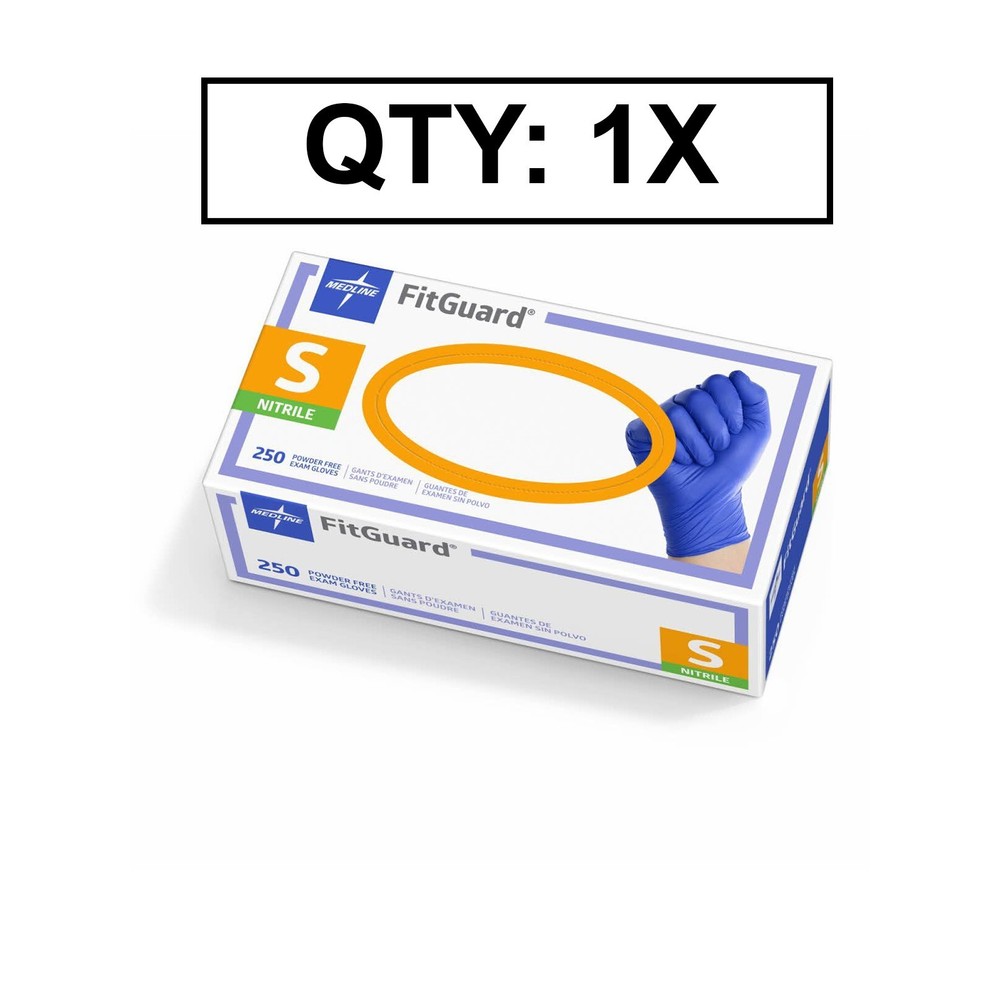 *DIRECT* Medline FitGuard Nitrile Exam Gloves, Size Small, Count – 250 QTY 1 BOX