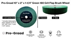Pro-Graad 10” x 2” Green P180 Non-Woven Bench Grinder Polishing Burnishing…