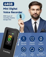 64GB Digital Voice Recorder for Your Personal Memos – V73 Black