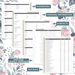 2025-2030 Monthly Planner – 5 Year Planner/Calendar 2025-2030 Spiral Bound, J…