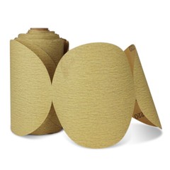 100 Pack – 320 Grit 6 Inch Discs On a Roll PSA Gold Sticky Back DA Sanding Paper