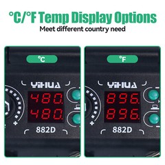YIHUA 882D 750W Digital Solder Iron Kit Hot Air Gun Rework Soldering Station