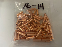 16-14 GAUGE 100 PK SEAMLESS NON INSULATED BARE COPPER BUTT SPLICE CONNECTOR