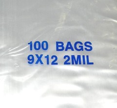 200 Reloc Zippit Bags 9″ x12″ Clear 2 mil Reclosable Squeeze Slide Top Lock Bag