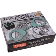 Teal Blue Steel Handcuffs Professional Grade With Keys And Carrying Case