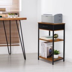 BTY Printer Stand with Storage 3 Tier Home 15.75 X 11.8 X 27.56 Inches, Brown