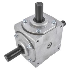 40 HP Right Angle Bevel Gearbox 3 Keyed Shafts 1:1 Ratio CW to CW CCW 1800 RPM