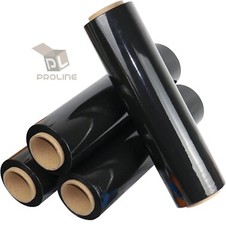 80 GAUGE – 4 Rolls Black Shrink Wrap Stretch Film 18″ X 1000′ Total 4000 FT