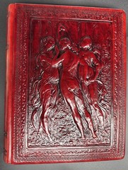 Vtg Three Graces Leather Journal Scrapbook Handmade in Italy 12 “x 9” #2613