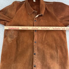 VTG Red Ram Leather Jacket Weld Pro Flame Resistant Mens L Made In USA Cowhide