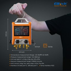 Elitech EMG-40V Intelligent Digital Manifold Kit 4 Valves Pressure Gauge Vacuum