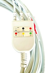 EKG ECG Cable 3 Lead Wire Snap Type for Patient Monitors 6 Pin AHA WARRANTY 9ft