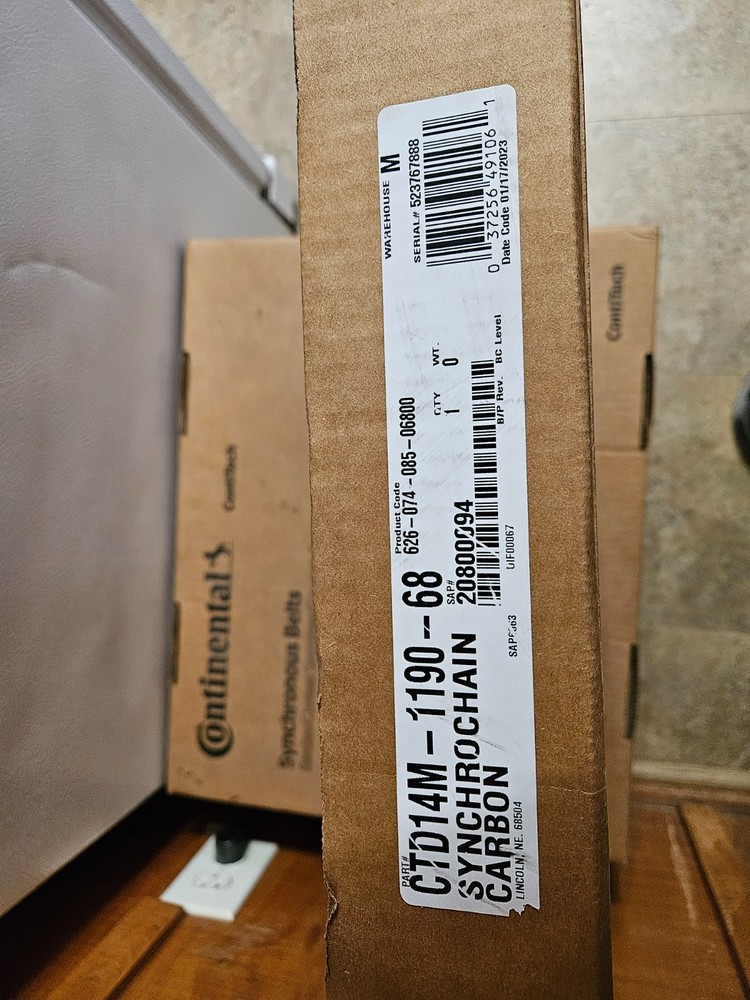 Continental CTD14M-1190-68 synchrochain carbon synchronous drive belt new in box