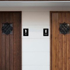 2 PCS Men and Women Restroom Signs for Home and Business, Self-adhesive Water…
