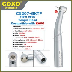 COXO Dental Handpiece Fiber Optic High Speed Turbine LED 6 Pin Coupling Fit KAVO
