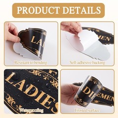 2 PCS Men and Women Restroom Sign for 9IN, Ladies & Gentlemen 283