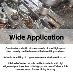 5Pcs Counterbore Drill Bits Set, 4 Flutes Straight End Mill Cutter HSS Countersi