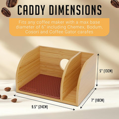 Pour over Caddy with Lid for Chemex Bodum Cosori Coffee Makers Brown |