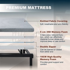 Electric Lift Bed for Seniors with OneTouch Backrest Lift & Wired Remote Control