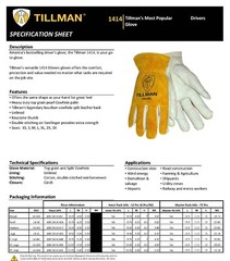 12 Tillman 1414 Grain Pearl Cowhide Split Leather Drivers Protective Work Gloves