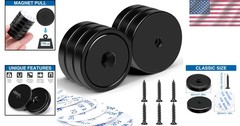 Neodymium Cup Magnets 110lb Waterproof Strong Wall Mount Magnets Pack of 6