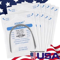 AZDENT Dental Orthodontic Stainless Steel Arch Wire Round Nature Form 10pcs/pack