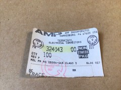 10 Pc. AMP 324043 Ring Tongue Terminal RING-047 8 AWG 10 TERMINYL 0.190 in. Ti