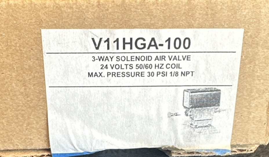 Johnson Controls V11hga-100 Solenoid Air Valve,3-Way,24Vac,0-25 Psi