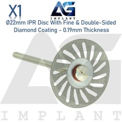 Ø22mm IPR Disc Fine Double Sided Diamond Coating 0.19 Ortho Mandrel