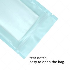 5x7in Matte Blue Front Clear Back Foil Mylar Flat Zip Lock Pouch Bag w/Machine