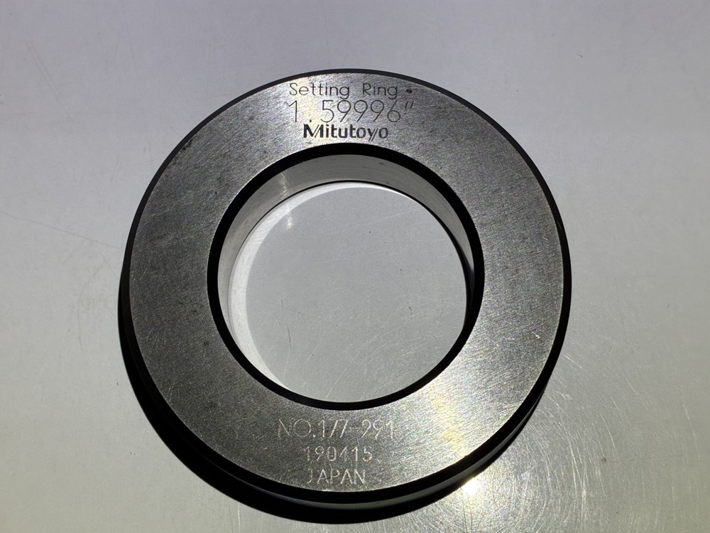 Mitutoyo 177-291 Master Setting Ring Gage 1.6” Inch Diameter, 1.59996”, Holtest