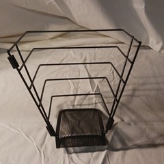 Black Metal Mesh Desktop File Organizer Letter Document Sorter