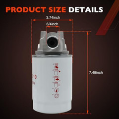 10 Micron Hydraulic Oil Filter Assembly, Spin-On Design, Return Line Filter with