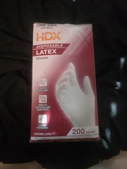 2 Pk HDX White Disposable Latex Cleaning Gloves (200 Ct One Size Fits Most)