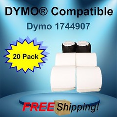 Dymo® 4XL Compatible 1744907 Large 20 Rolls Thermal White Rectangular Labels